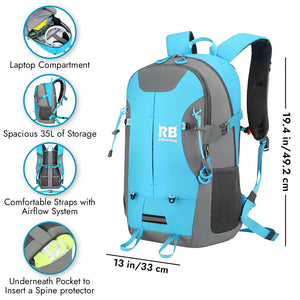 High Visibility Blue Reflective Bike Commuter Backpack - Riderbag Reflektor35